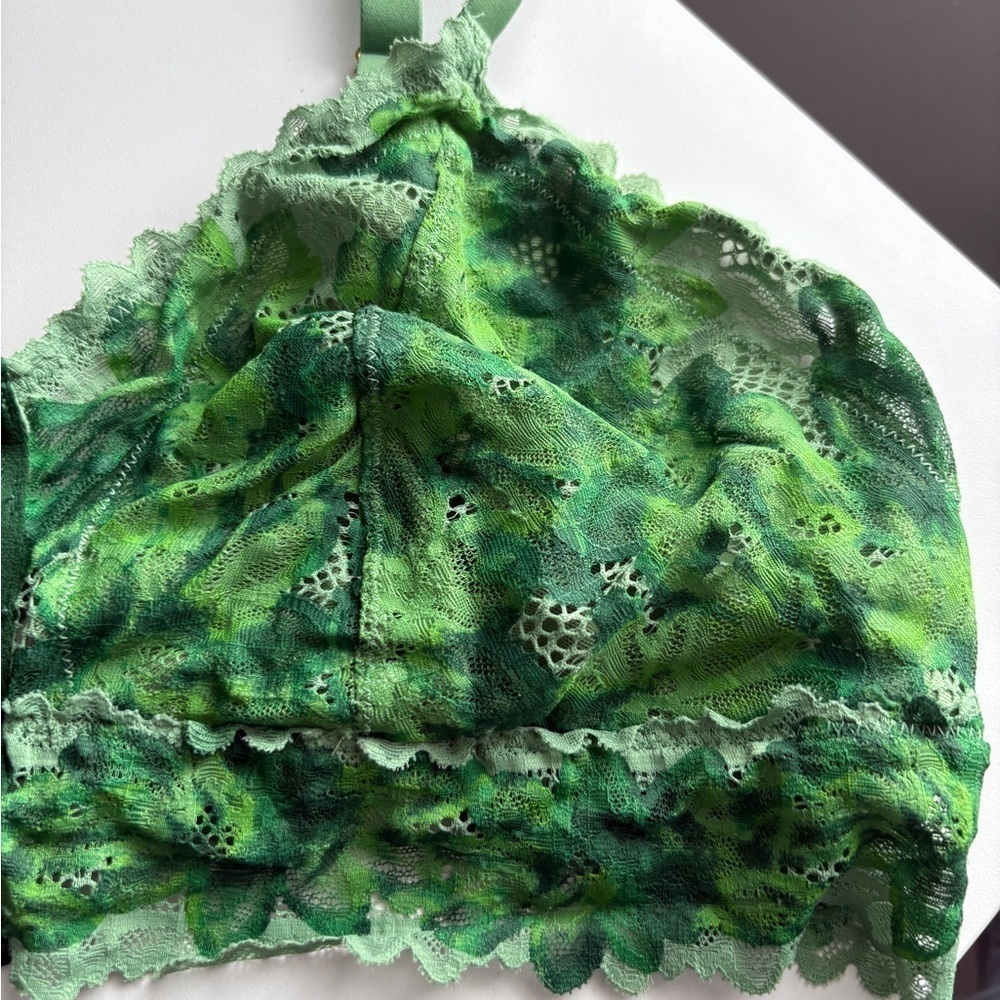 Aerie Front Clasps Green Lace Bralette Size XL Bra St Patrick’s Day ☘️ - Picture 3 of 9